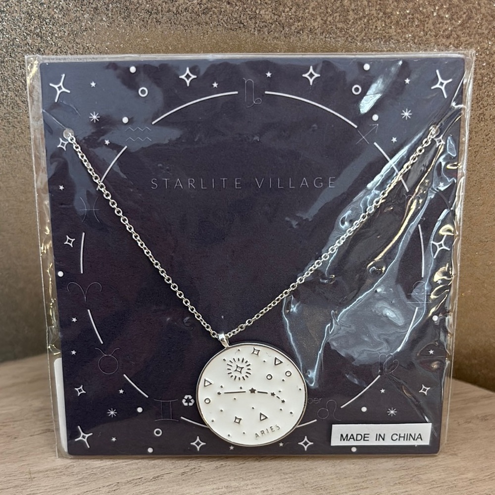 Starlite Village Silver Aries Necklace